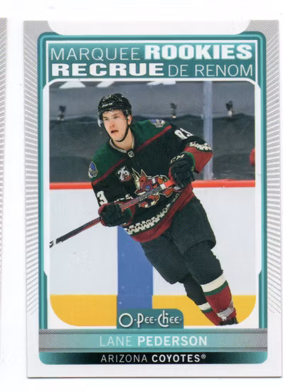 2021-22 O-Pee-Chee #503 Lane Pederson RC (10-V7-COYOTES)