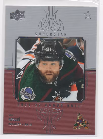 2021-22 Upper Deck Honor Roll #HR90 Phil Kessel (10-V6-COYOTES)