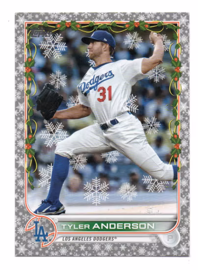 2022 Topps Holiday Metallic #HW33 Tyler Anderson (15-U15-MLBDODGERS)