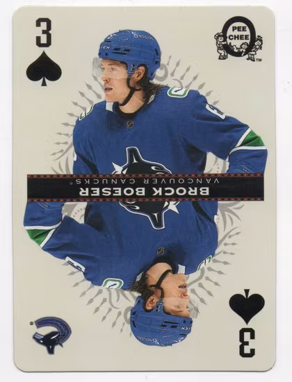 2021-22 O-Pee-Chee Playing Cards #3SPADES Brock Boeser (20-V8-CANUCKS)