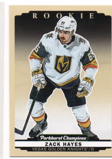 2022-23 Parkhurst Champions #272 Zack Hayes RC (10-U6-GOLDENKNIGHTS)