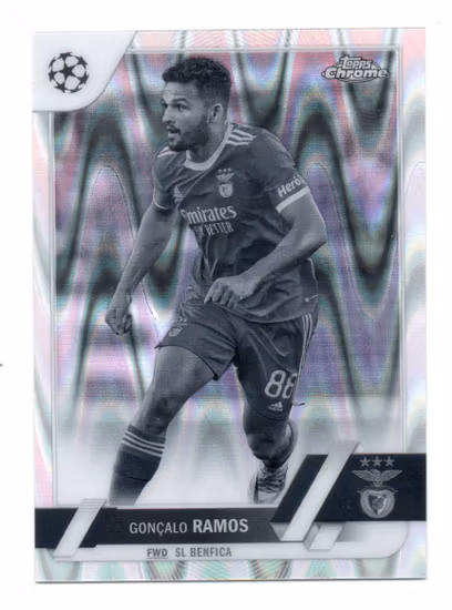 2022-23 Topps Chrome UEFA Club Competitions Black and White RayWave Refractors #181 Goncalo Ramos (20-U14-BENFICA)