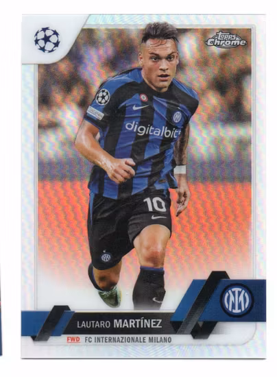 2022-23 Topps Chrome UEFA Club Competitions Refractors #97 Lautaro Martinez (20-U14-INTERNAZIONALE)