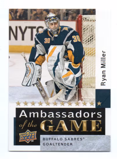2009-10 Upper Deck Ambassadors of the Game #AG33 Ryan Miller (20-V9-SABRES)