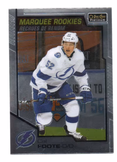 2020-21 O-Pee-Chee Platinum #191 Cal Foote RC (15-V9-LIGHTNING)