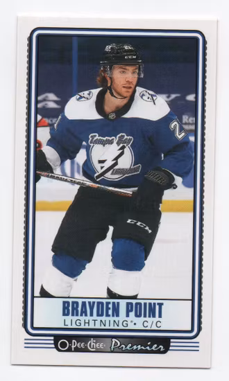 2021-22 O-Pee-Chee OPC Premier Tallboys #P17 Brayden Point (10-V10-LIGHTNING)
