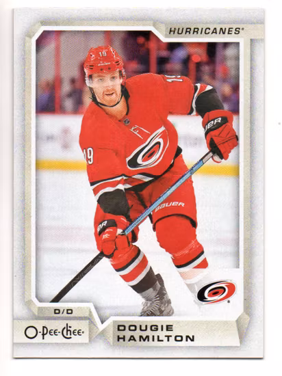 2018-19 O-Pee-Chee #608 Dougie Hamilton (5-V12-HURRICANES)