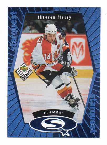 1998-99 UD Choice StarQuest Blue #SQ13 Theo Fleury (10-V7-FLAMES)