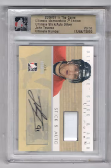 2006-07 ITG Ultimate Memorabilia Sticks Autographs #29 John Tavares (500-HIGHEND-CANADA)