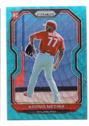 2021 Panini Prizm Prizms Teal Wave #56 Adonis Medina (15-W14-MLBPHILLIES)