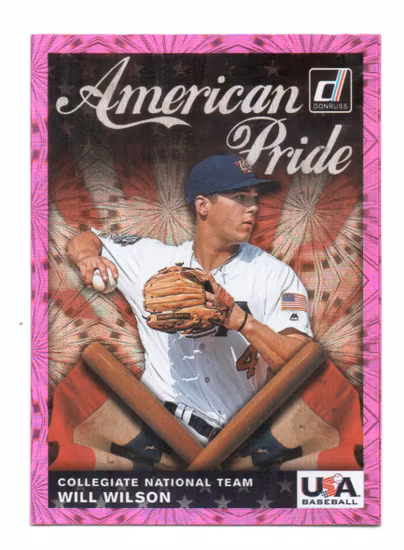 2019 Donruss American Pride Pink Firework #2 Will Wilson (15-X10-MLBUSA)