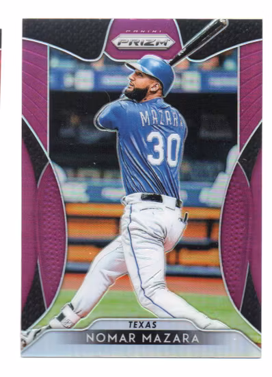 2019 Panini Prizm Prizms Purple #24 Nomar Mazara (20-X12-MLBRANGERS)