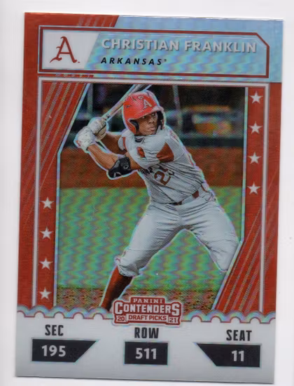 2021 Elite Extra Edition Optic College Tickets Holo #46 Christian Franklin (12-X13-MLBOTHERS)