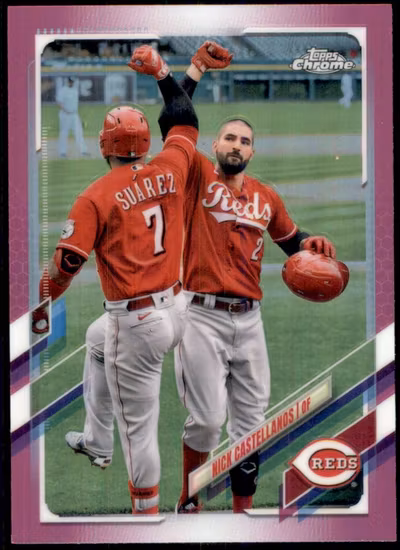 2021 Topps Chrome Pink Refractors #205 Nick Castellanos (15-Y1-MLBREDS)