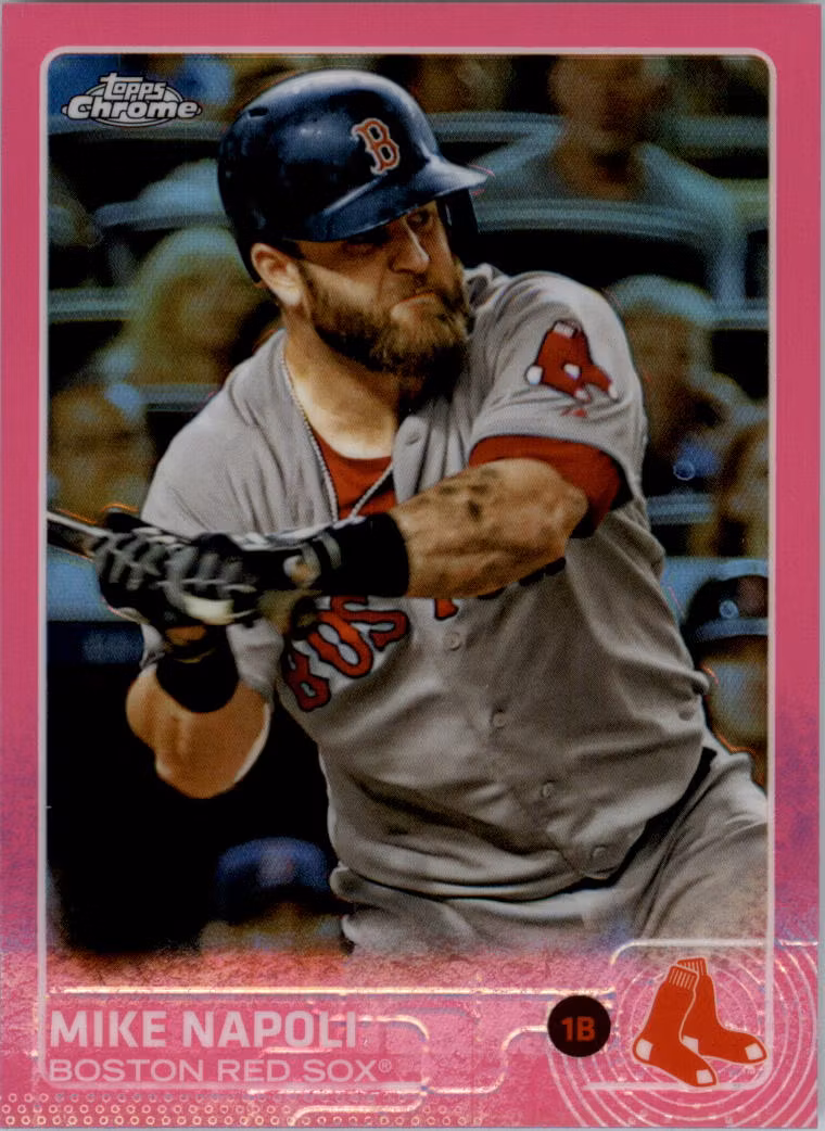 2015 Topps Chrome Pink Refractors #150 Mike Napoli (15-Y8-MLBREDSOX)
