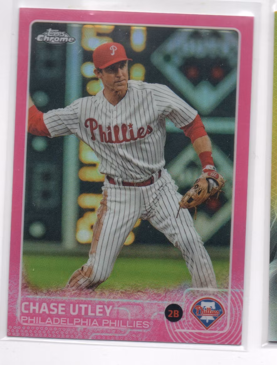 2015 Topps Chrome Pink Refractors #100 Chase Utley (15-Y9-MLBPHILLIES)