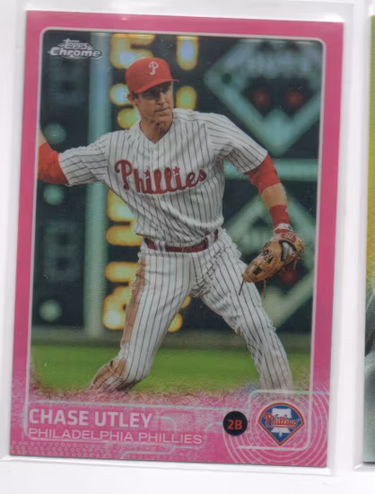 2015 Topps Chrome Pink Refractors #100 Chase Utley (15-Y9-MLBPHILLIES)