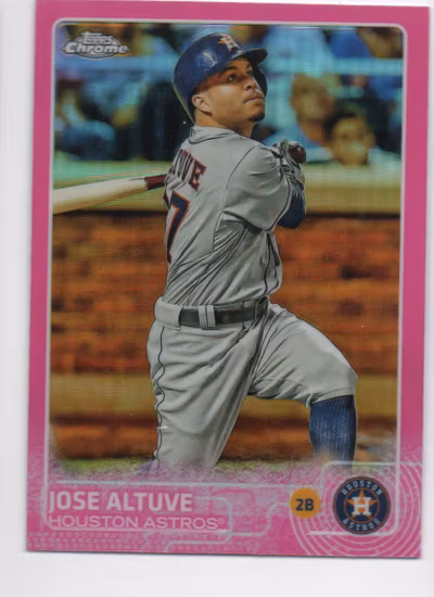 2015 Topps Chrome Pink Refractors #151 Jose Altuve (15-Y9-MLBASTROS)
