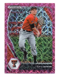 2021 Panini Prizm Draft Picks Prizms Pink Velocity #130 Dru Baker (12-Y6-MLBOTHERS)