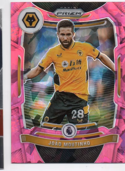 2021-22 Panini Prizm English Premier League Prizms Pink Ice #52 Joao Moutinho (15-Y7-SOCCERWOLVERHAMPTON)