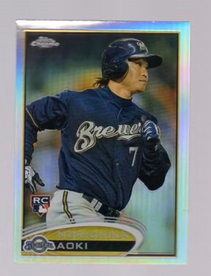 2012 Topps Chrome Refractors #184 Norichika Aoki (20-AA4-MLBBREWERS)