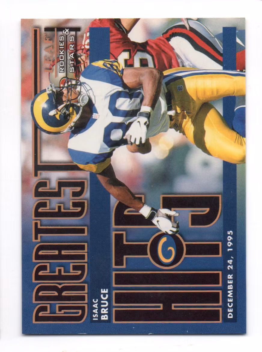 1998 Leaf Rookies and Stars Greatest Hits #20 Isaac Bruce (20-AA6-NFLRAMS)