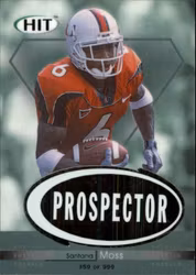 2001 SAGE HIT Prospectors Emerald #P10 Santana Moss (10-AA7-NFLBRONCOS)