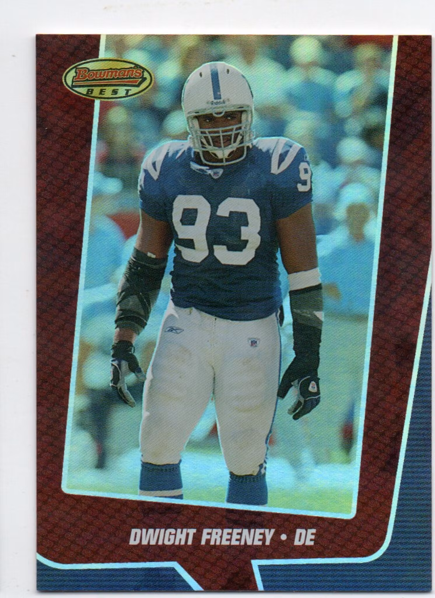 2005 Bowman's Best Red #13 Dwight Freeney (20-AA6-NFLCOLTS)