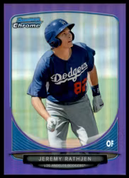 2013 Bowman Chrome Prospects Purple Refractors #BCP142 Jeremy Rathjen (15-AA6-MLBDODGERS)