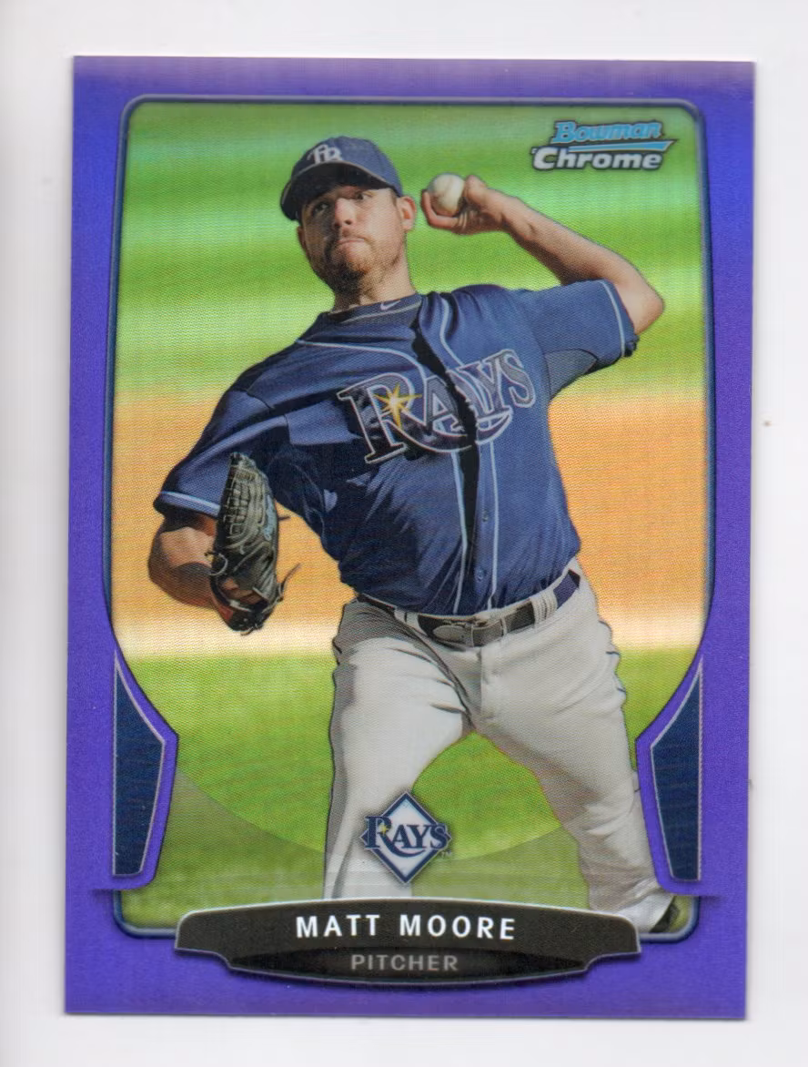 2013 Bowman Chrome Purple Refractors #6 Matt Moore (12-AA6-MLBRAYS)
