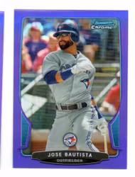 2013 Bowman Chrome Purple Refractors #90 Jose Bautista (15-AA6-MLBBLUEJAYS)