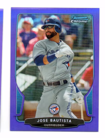 2013 Bowman Chrome Purple Refractors #90 Jose Bautista (15-AA6-MLBBLUEJAYS)