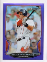 2013 Bowman Chrome Purple Refractors #91 Will Middlebrooks (20-AA6-MLBREDSOX)
