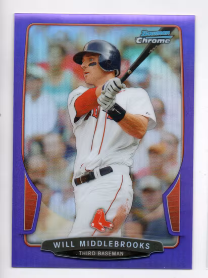 2013 Bowman Chrome Purple Refractors #91 Will Middlebrooks (20-AA6-MLBREDSOX)