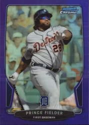 2013 Bowman Chrome Purple Refractors #193 Prince Fielder (20-AA6-MLBTIGERS)