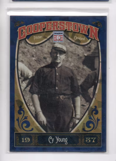 2013 Panini Cooperstown Blue Crystal #2 Cy Young (40-AA5-MLBINDIANS) (2)