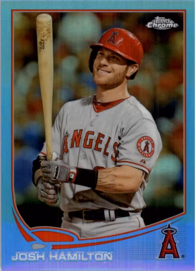 2013 Topps Chrome Blue Refractors #70 Josh Hamilton (20-AA7-MLBANGELS)
