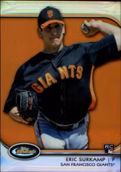 2012 Finest Orange Refractors #87 Eric Surkamp (40-BB4-MLBGIANTS)