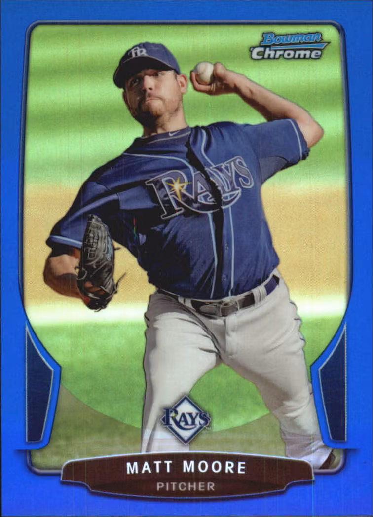 2013 Bowman Chrome Blue Refractors #6 Matt Moore (15-BB4-MLBRAYS)