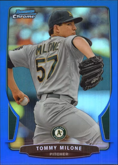 2013 Bowman Chrome Blue Refractors #27 Tommy Milone (15-BB4-MLBATHLETICS)