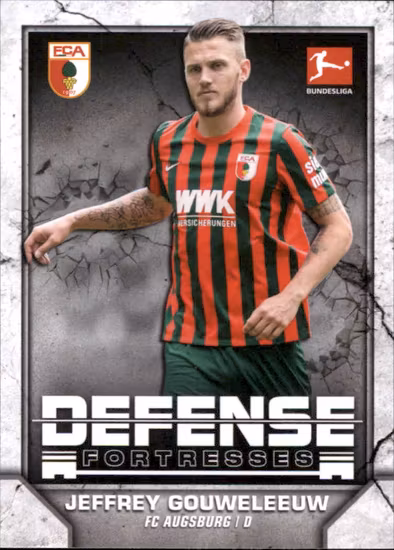 2021-22 Topps Bundesliga Defense Fortresses #DFJG Jeffrey Gouweleeuw (10-BB15-SOCCERAUGSBURG)