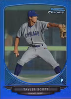 2013 Bowman Chrome Prospects Blue Refractors #BCP8 Tayler Scott (20-CC9-MLBCUBS)
