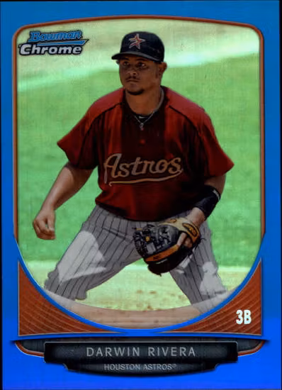 2013 Bowman Chrome Prospects Blue Refractors #BCP20 Darwin Rivera (25-CC9-MLBASTROS)