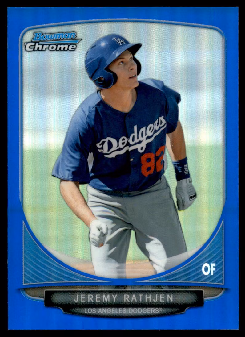 2013 Bowman Chrome Prospects Blue Refractors #BCP142 Jeremy Rathjen (15-CC9-MLBDODGERS)