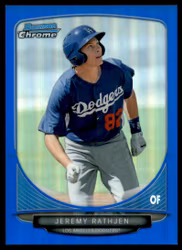 2013 Bowman Chrome Prospects Blue Refractors #BCP142 Jeremy Rathjen (15-CC9-MLBDODGERS)