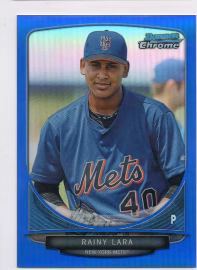 2013 Bowman Chrome Prospects Blue Refractors #BCP153 Rainy Lara (30-CC9-MLBMETS)
