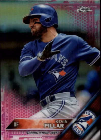 2016 Topps Chrome Pink Refractors #102 Kevin Pillar (15-DD11-MLBBLUEJAYS)