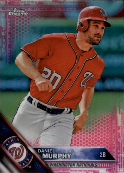 2016 Topps Chrome Pink Refractors #198 Daniel Murphy (15-DD11-MLBNATIONALS)