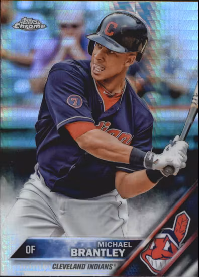 2016 Topps Chrome Prism Refractors #34 Michael Brantley (10-DD11-MLBINDIANS)