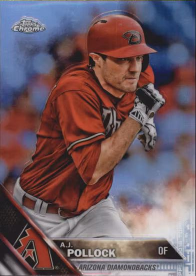 2016 Topps Chrome Refractors #159 A.J. Pollock (12-DD11-MLBDIAMONDBACKS)